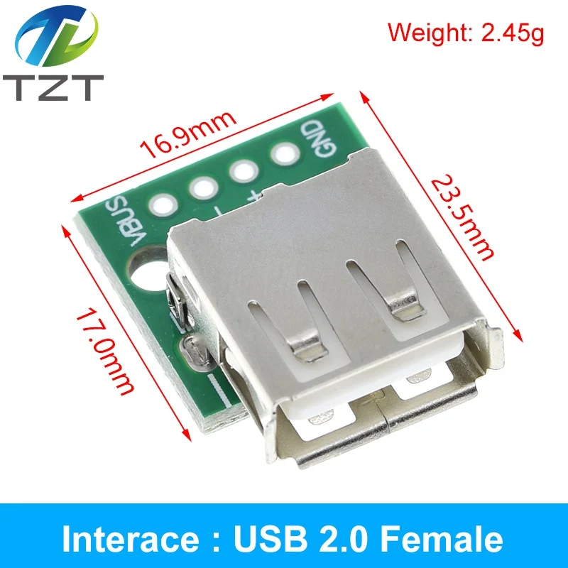 TZT USB-Stecker / MINI MICRO USB auf DIP-Adapter, Buchse 2,54 Stecker B Typ-C USB2.0 3.0 Buchse Konverter – Detail 10