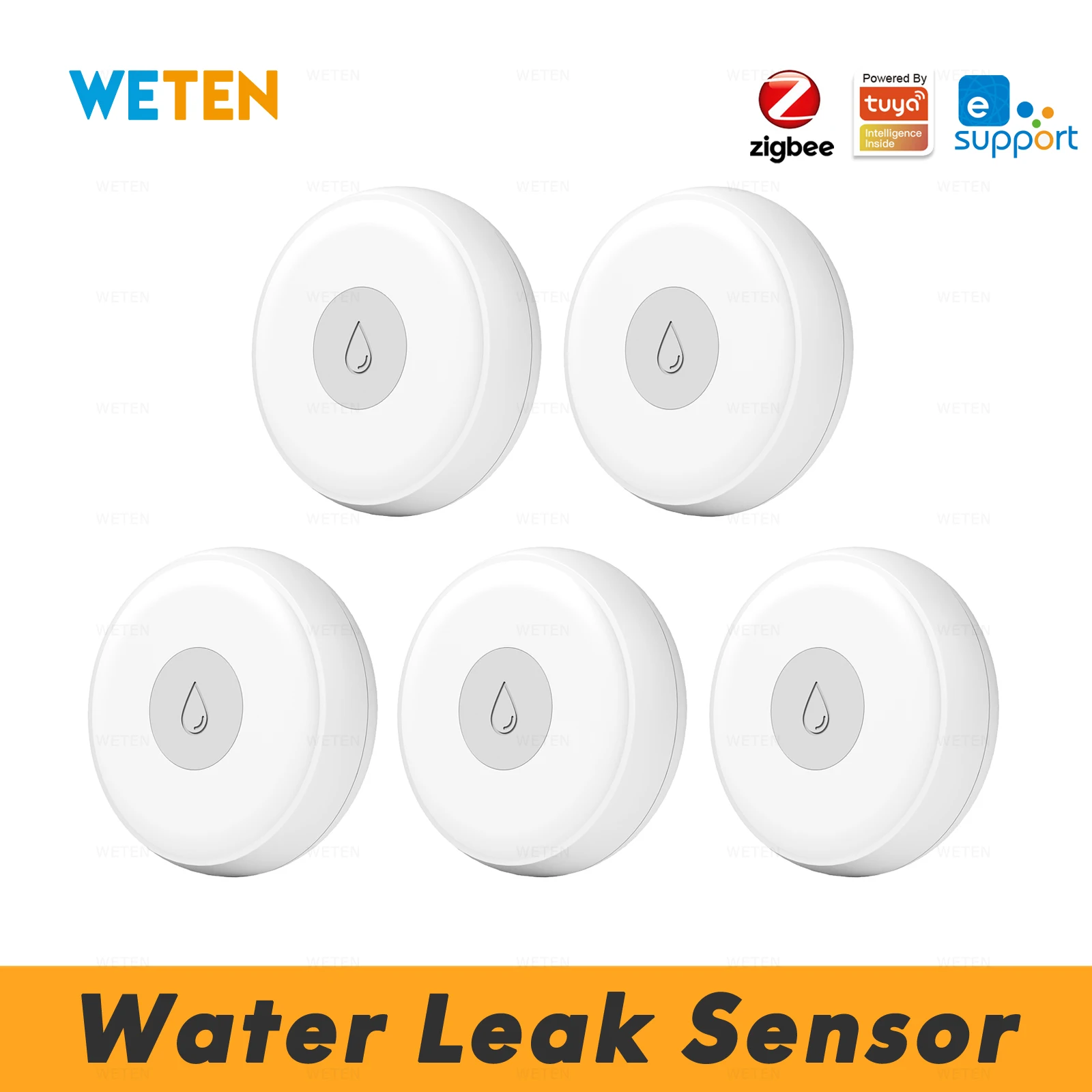 Tuya eWeLink Zigbee Water Leak Alarm Detector Sensor, Work with Sonoff Zigbee Bridge Tuya Hub, Home Assistant via Zigbee2mqtt