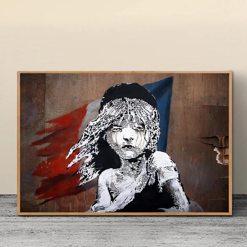 

Banksy Pop Street Art Canvas Posters and Prints Abstract Portrait Paintings on The Wall Art Pictures for Home Living Room Decor