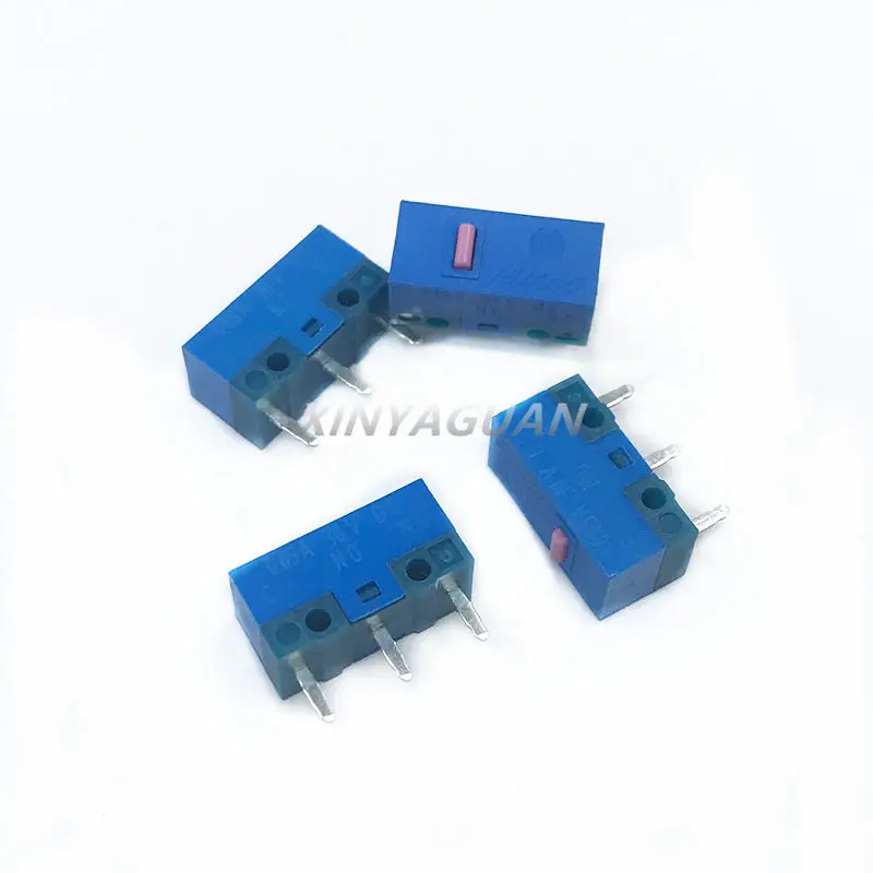 

Free Shipping 4pieces HUANO Mouse Micro Switch blue shell powder point 80 million times 0.78N computer mouse 3pins button switch