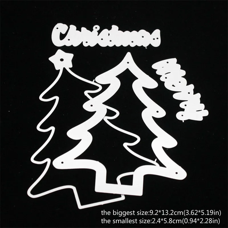 KLJUYP Weihnachten Baum Metall Schneiden Stirbt Sammelalbum Papier Handwerk Dekoration stirbt scrapbooking