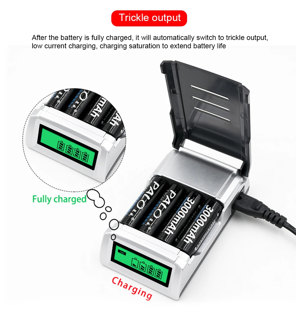 P前- 充電式リチウム電池1.2v,aa,電池3000mah,aa,充電器1.2v