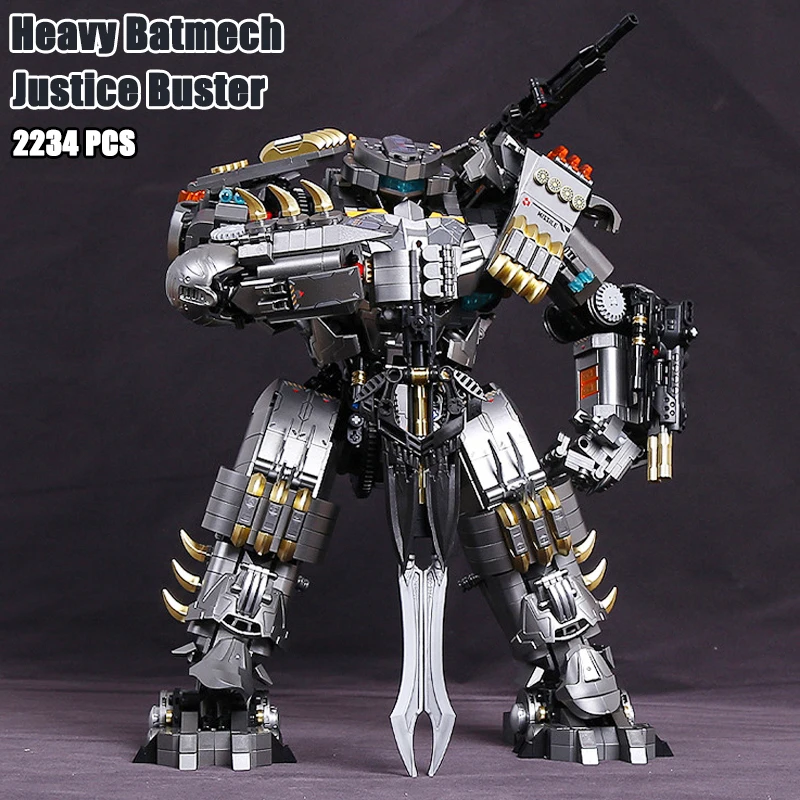 2022 New Justice League Heavy Batmech Building Blocks Buster Super Heroes Bat Mech Robot Model Bricks Toys For Boy Gifts 19008