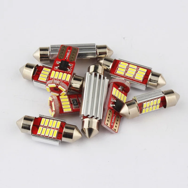 8 Bóng Đèn LED Trắng Xi Nhan Canbus Nội Thất Đèn LED Xe Hơi Bộ Phù Hợp Với Xe Đạp Peugeot 307 Bản Đồ Dome Thân Cây Hàng Hóa Hộp Đựng Găng Tay Đèn không Có Lỗi