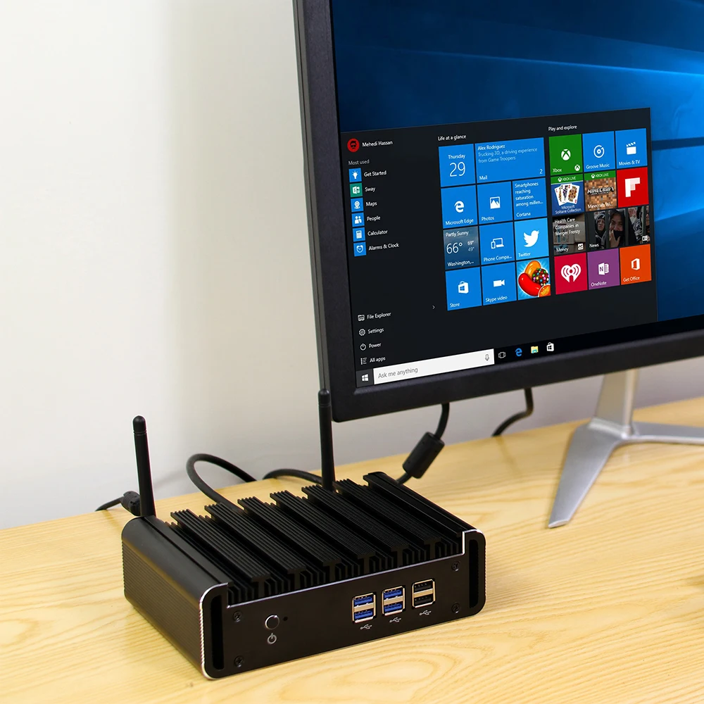 Imagem -03 - Xcy-mini pc Fanless com Ethernet Gigabit Display Hdmi e Vga Windows e Linux Intel Core i7 5500u i5 5200u i3 5005u Usb 8x Suporte Wi-fi