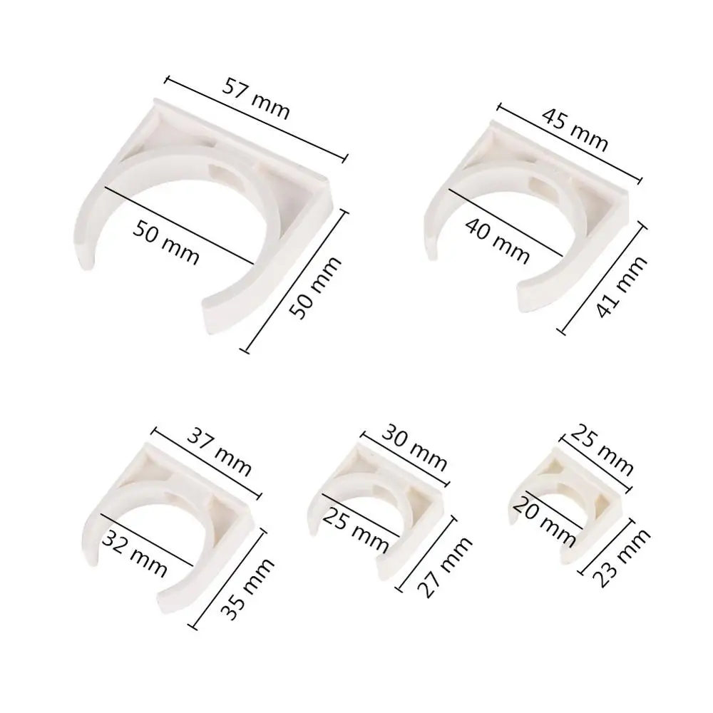 5 Pcs 20/25/32/40/50mm PVC Pipe Clamps Water Pipe Support PVC Pipe Connectors Garden Irrigation Tube Bracket Pipe Fittings