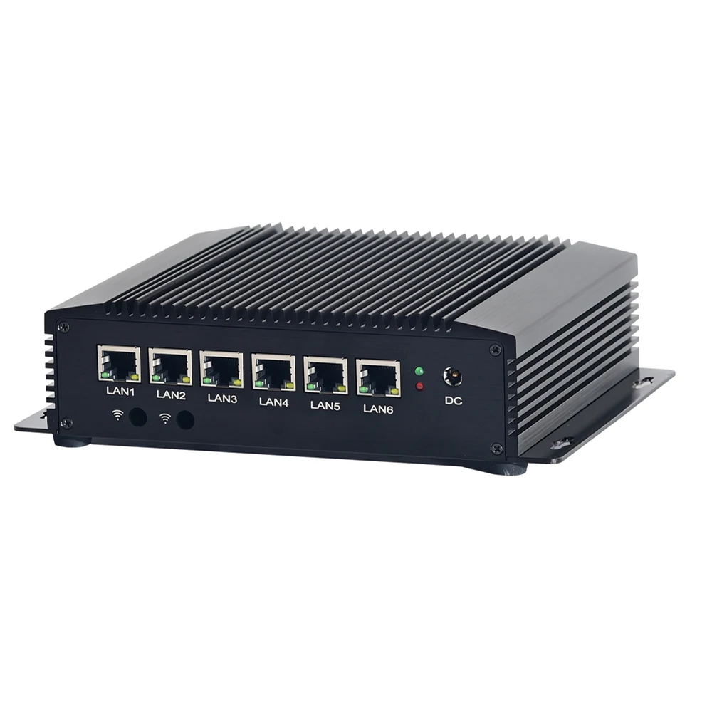 인텔 10 세대 셀러론 5205U 팬리스 미니 PC, 6 * LAN 2.5G, 2 * COM RJ45 RS232, HDMI 방화벽 라우터 Pfsense 소형 컴퓨터