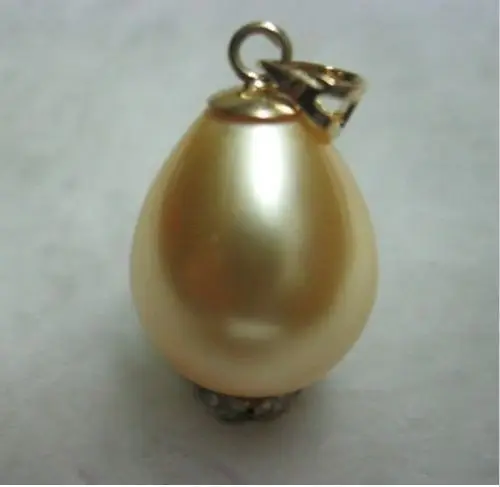 

Huge natural AAA 14 x16mm Gold South Sea Shell Pearl Pendant Necklace 14KGP