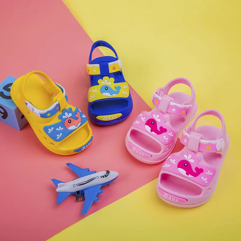 Boys and girls sandals Baotou beach shoes 1-4years old children non-slip soft bottom children's sandals non-slip summer sandals