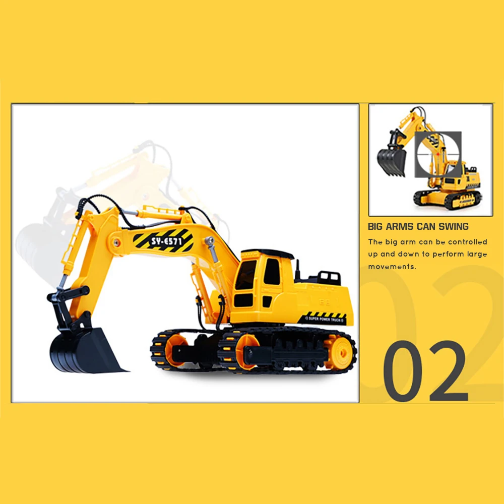 1/26 RC Truck Excavator Caterpillar Professional Remote Control Construction Vehicle Tractor Toy Machine Model Boy toys Gift