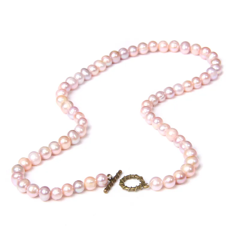 Trend Jewelry Purple Natural Pearls Necklaces Freshwater Pearls Beaded Necklaces for Women Female Pearl Choker Fashion Jewelry