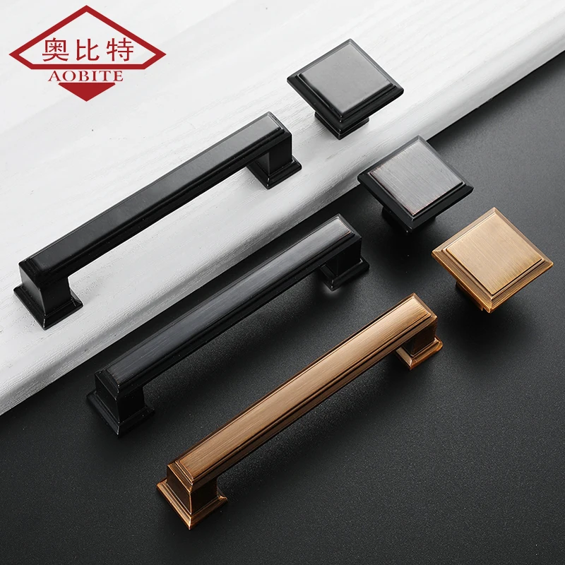 

Ручки AOBT для кухонного шкафа, латунные, черные, 6087