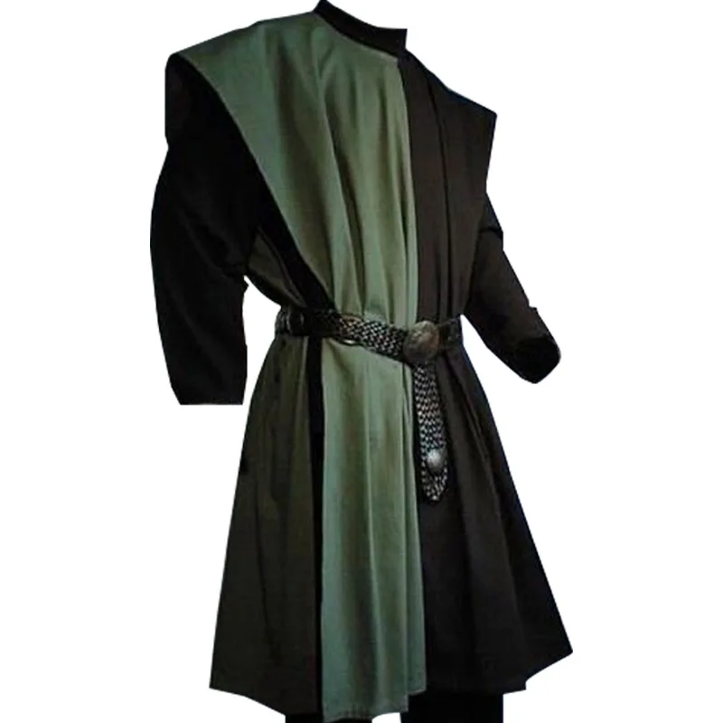 Adult Men Medieval Renaissance Warriors Knight Costume Robe Shirt Tops Sleeveless Cos Tabard Surcoat Male Tunic Plus Size S-5XL