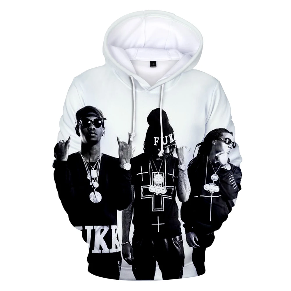 Migos Rapper 3D Hoodies Sweatshirt Men Women Long Sleeve Pullover Casual Oversize Hoodie 3D Sweatshirt Men\'s Streetwear 2XS-5XL