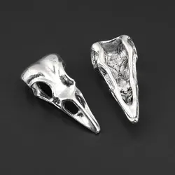 10pcs Silver Color 30x13.5mm Bird Beak Charms Skull Pendant Fit DIY Jewelry Making Handcrafted Accessories