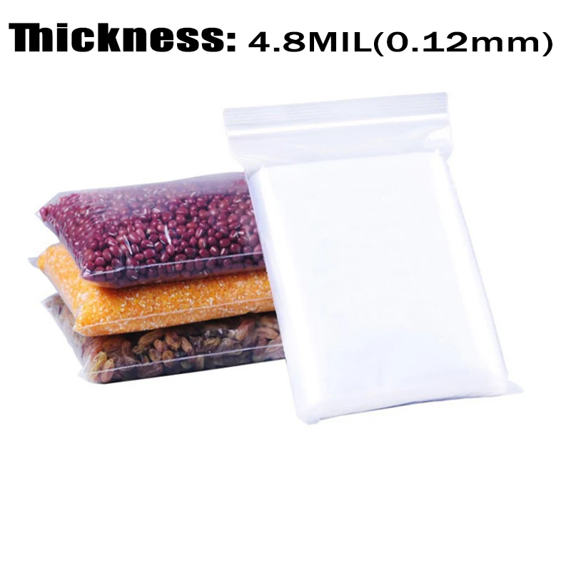 Thick Transparent Zip lock Ziplock Bags Clear Plastic Ziplock Zip Zipped Lock Food package Storage Bag Small Reclosable Bags