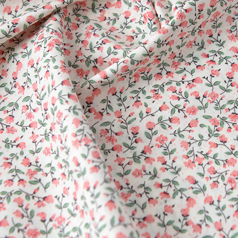 Colorful Small Floral Printed Cotton Poplin Fabric for Dress DIY Sewing Clothes Patchwork 50x140cm