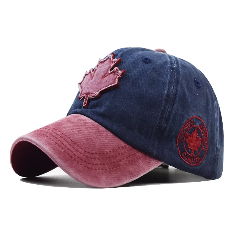 Canada Maple Leaf Embroidery Baseball Cap Women Men Army Green Wash Cotton Snapback Hat Bone Casquette Gorros