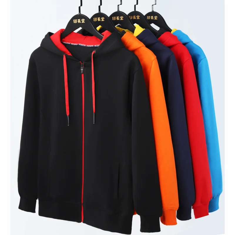 High Quality Cotton Zipper Jacket Custom Logo Embroidery Team Brand Sweatershirt Print Personal Design Hoodies ONECOOL