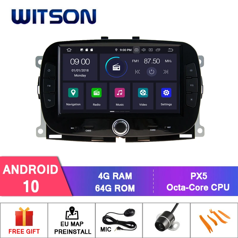 

Автомобильный GPS-плеер WITSON, Android 10, для FIAT 500, 2016, 2017, 2018, 2019, GPS, автомобильный мультимедийный плеер, стерео, автоаудио, GPS-навигация