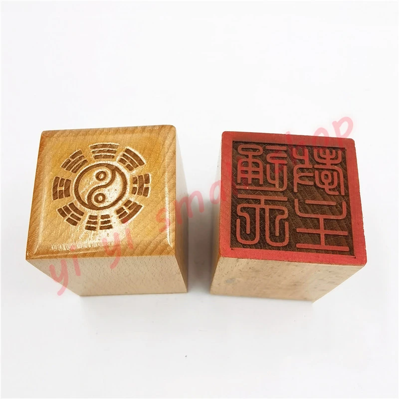 

Tongtian-Tongtian Single-Sided Seal, Tongtian, The Father of a religion Seal, 5cm, Peach Wood, Magic Tools, Handicrafts