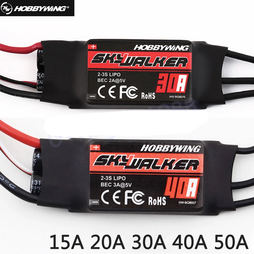 New Hobbywing SkyWalker 20A 40A 50A 60A 80A RC Brushless ESC Speed Controller With UBEC