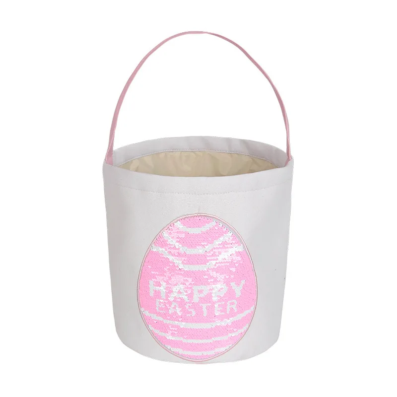 

10pcs Women Canvas Sequins Easter Egg Bucket Shaped Handbag