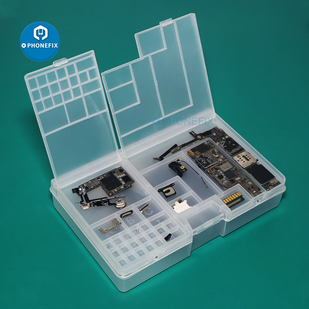 SS-001A Multi-function Storage Box Double-layer Plastic Tool Box Mobile Phone LCD Screen Mainboard IC Parts Organizer Container