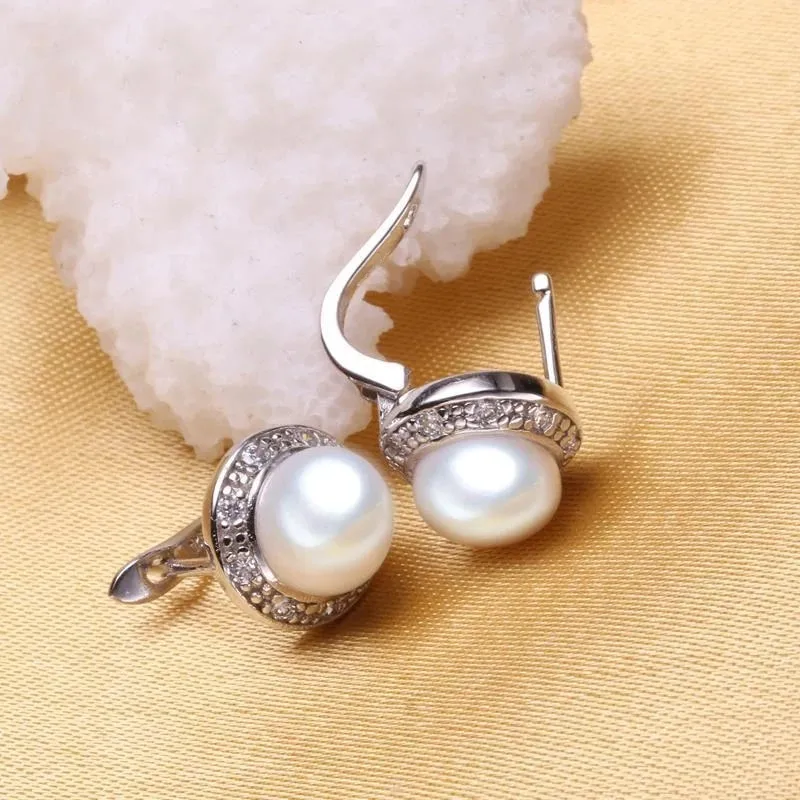 CAOSHI Elegant Women Simulated Pearl Earrings Low-key Luxury Stud Earrings Shiny Zirconia Wedding Accessories Delicate Jewelry