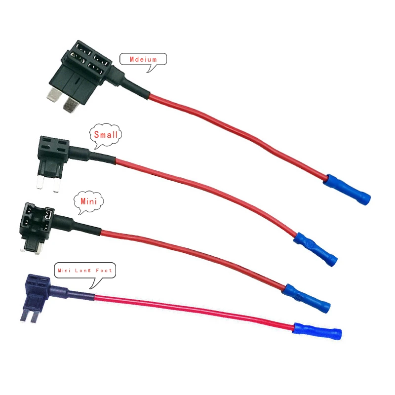 12V Fuse Holder Add-a-circuit TAP Adapter Micro Mini Standard Ford ATM APM Blade Auto Fuse with 10A Blade Car Fuse with holder