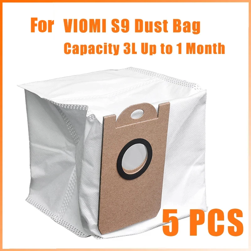 For VIOMI S9 Robot Vacuum Cleaner Filter Bag Dust Bag Bag Capacity 3L Up to 1 Month of Autonomy Fully Sealed Prevent Allergies