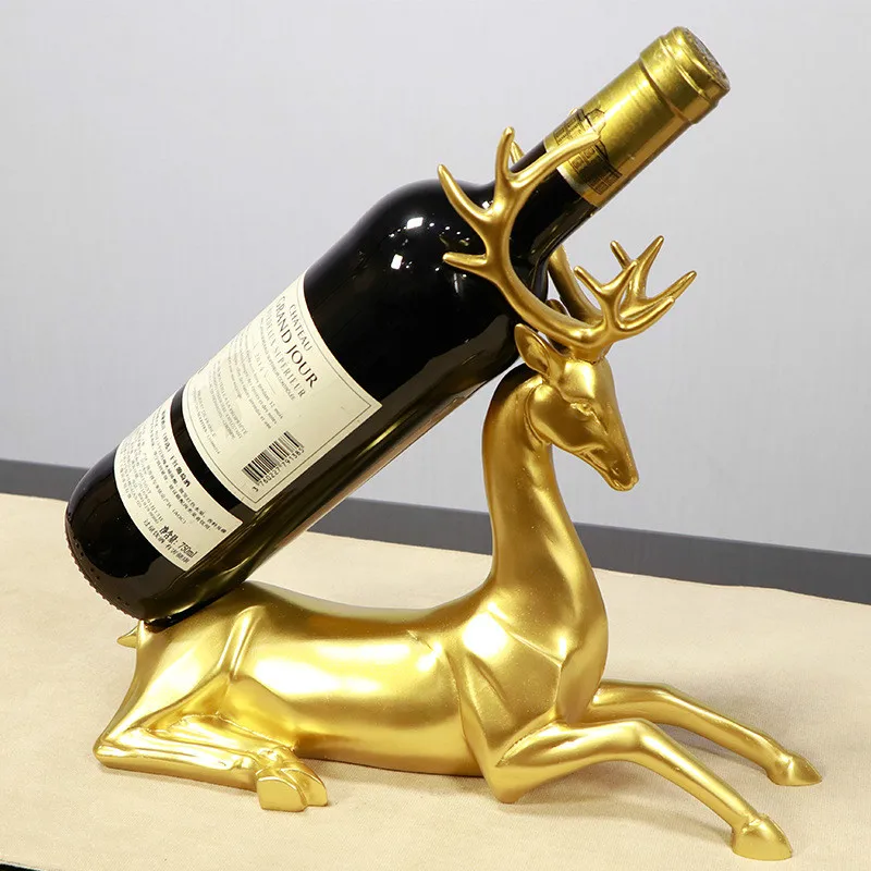 

SCULPTURE DEER RESIN STATUE WINE RACK HOME DECOR NORDIC HOME DECORATION TABLETOP DECORATIVE WINE CABINET DEER STATUES