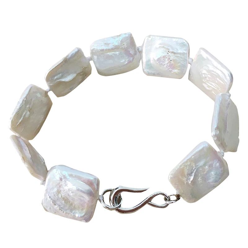 Nature Freshwater Baroque Pearl Bracelet High Quality Rectangle Pearl Jewelry Accessory