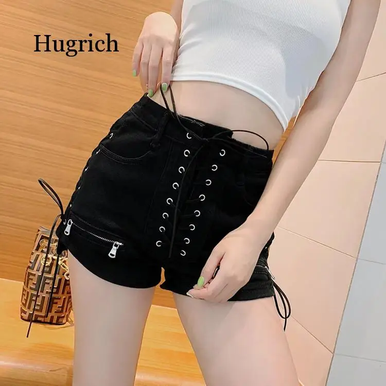 High Waist Loose Women Shorts Solid Drawstring Fashion Short Soft Casual Straight Jean Shorts Summer 2021