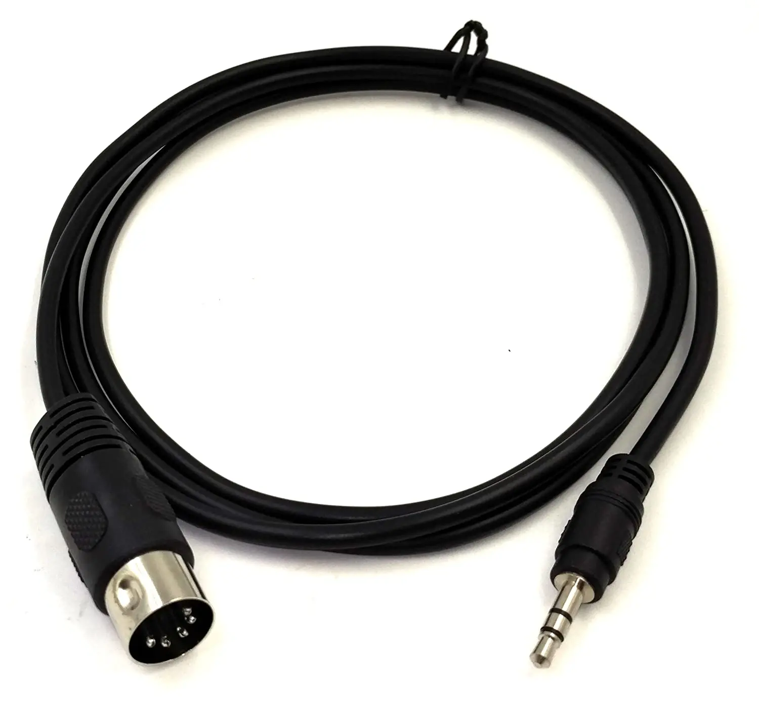 MIDI Cable, 1.5M/5Ft 5-Pin DIN Plugs Male to 3.5mm 1/8 inch TRS Male Jack Stereo Plug Converter Cable Audio Cable (DIN-3.5mm)