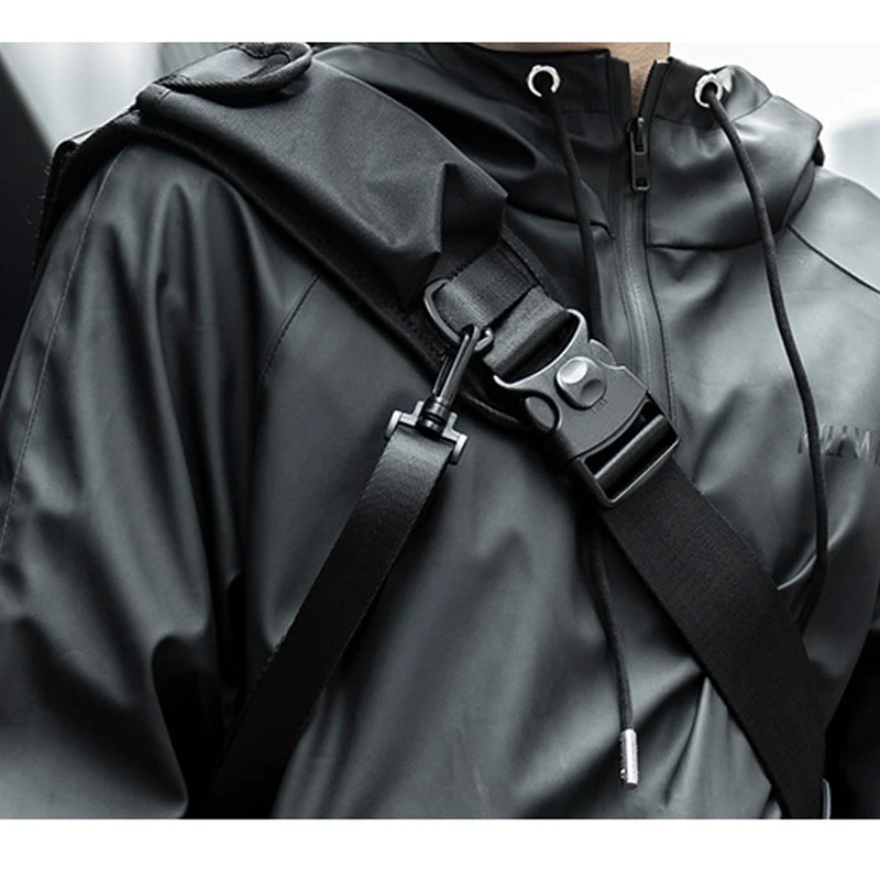 Men Messenger Bag Street Trendy Tactical Shoulder Waterproof Bags Hip Hop Streetwear Bag Oxford  Bag WB25