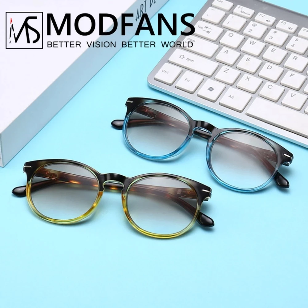 Women Tinted Reading Glasses Men Gradient Grey Lens Anti UV400 Glass Spectacles Retro Round Glasses Frame +1.0+1.5+2.0+2.5+3.0