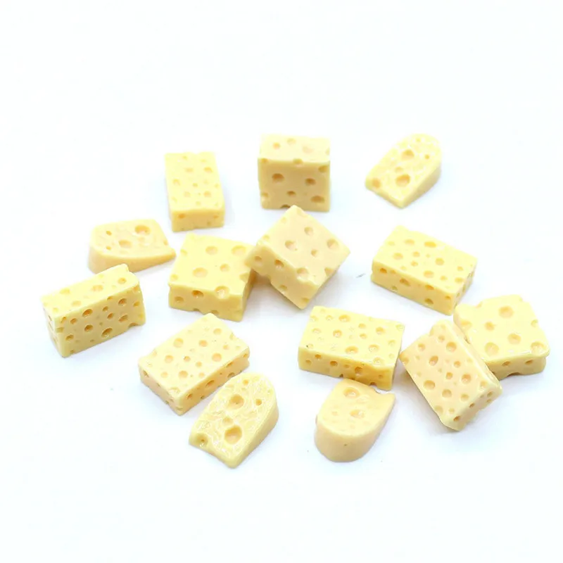 10Pcs Resin Cheese Charms DIY Craft Flat Back Embellishments Supplies Phone Shell Arts Decoration Materials