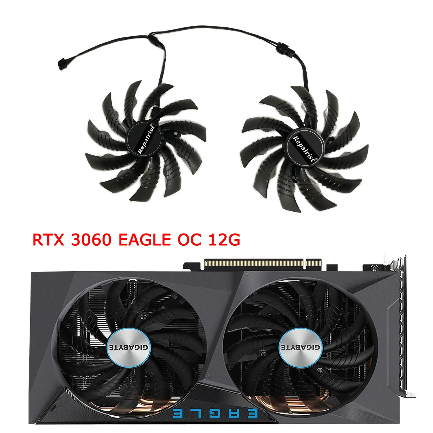 2Pcs/Set,T129215SH,GPU Fan,For GIGABYTE RTX 3060 3060Ti EAGLE,gigabyte GTX1660Ti GTX 1650 RTX 2060 2070,Replace PLD10010S12H view 5
