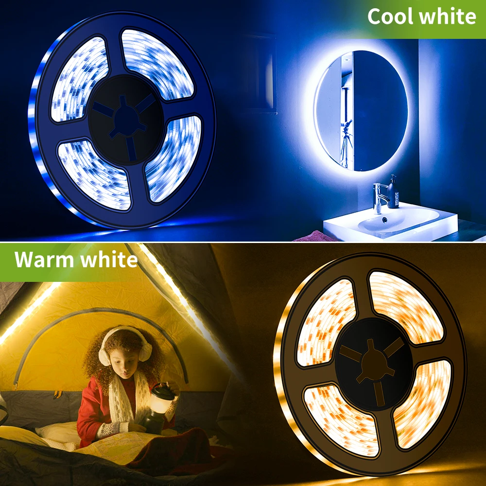 5V Tira LED Strip Lamp Kitchen Waterproof Flexible Ribbon LED Light Stripe USB Closet Cabinet Backlight Tape LED Strip Light
