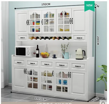 Nordic solid wood sideboard simple modern small-sized wine cabinet restaurant kitchen large-capacity multifunctional locker