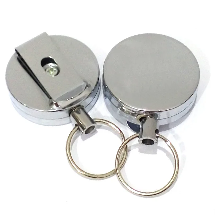 High Resilience Stainless Steel Wire Rope Keychain Metal Retractable Key Chain Alarm Keyring Anti Lost Key Ring Outdoor Tools