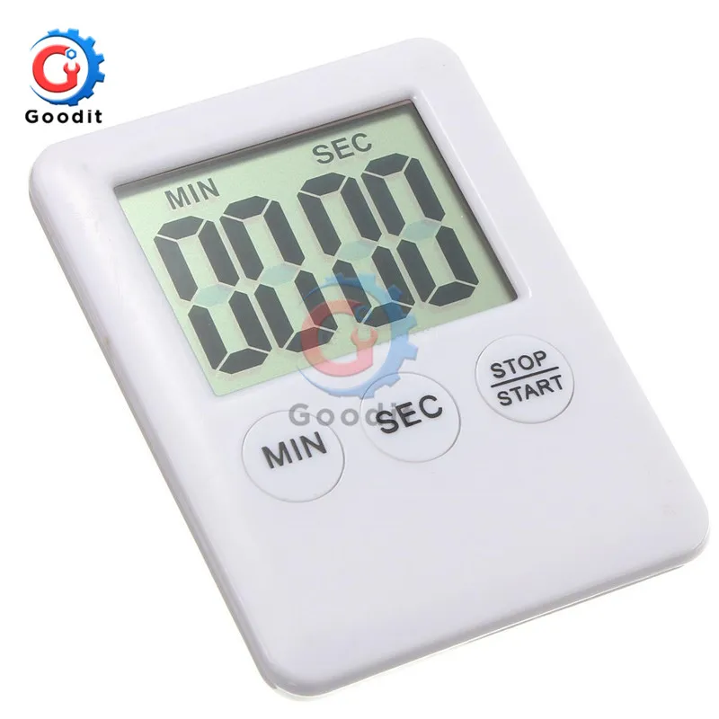 Super Thin Large LCD Digital Screen Kitchen Timer Square Cooking Count Up Countdown Alarm Magnet Clock Temporizador Magnetic