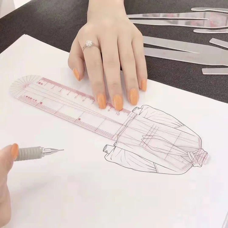 6pcs Men's Women's Suits Clothing Design Scale Ruler  Mannequin Hand Painted Model Effect Style  Figure Template Ruler