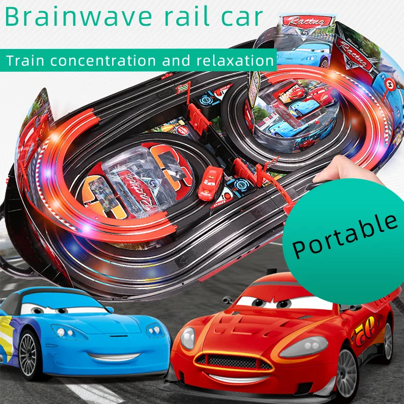 Brainwave Track Racing Car Family Double Competition Game For Kids EEG Headset  Attention Feedback Concentration Training