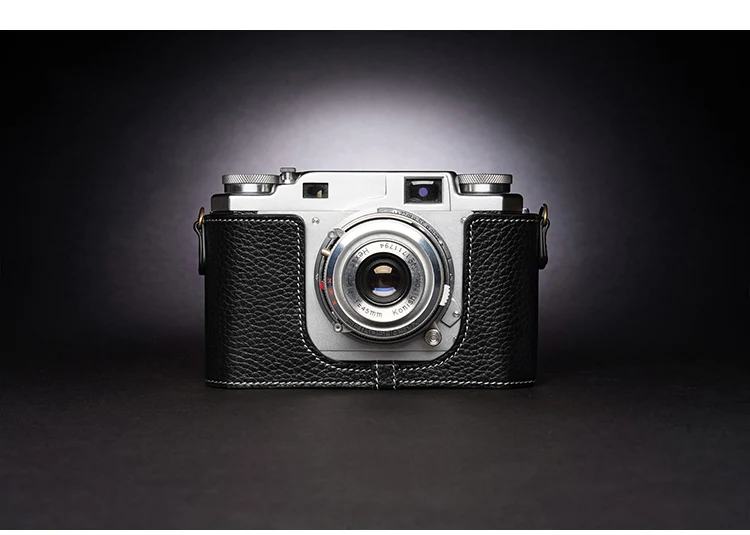 تصميم لكونيكا II IIA IIB IIB-m اليدوية جلد طبيعي كاميرا نصف كيس غطاء حقيبة