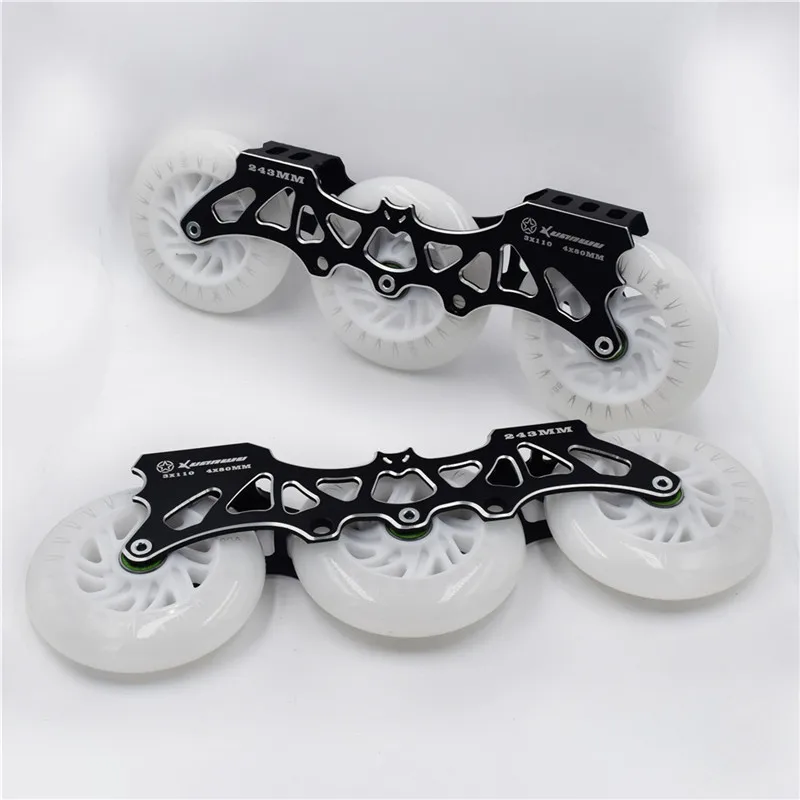 110Mm 80Mm Led Speed Skates Wiel 3X110mm 4X80mm 165Mm 195Mm Mount Multi-purpose 3 Wielen roller Skate Base M7 Cnc Schaatsen Frame