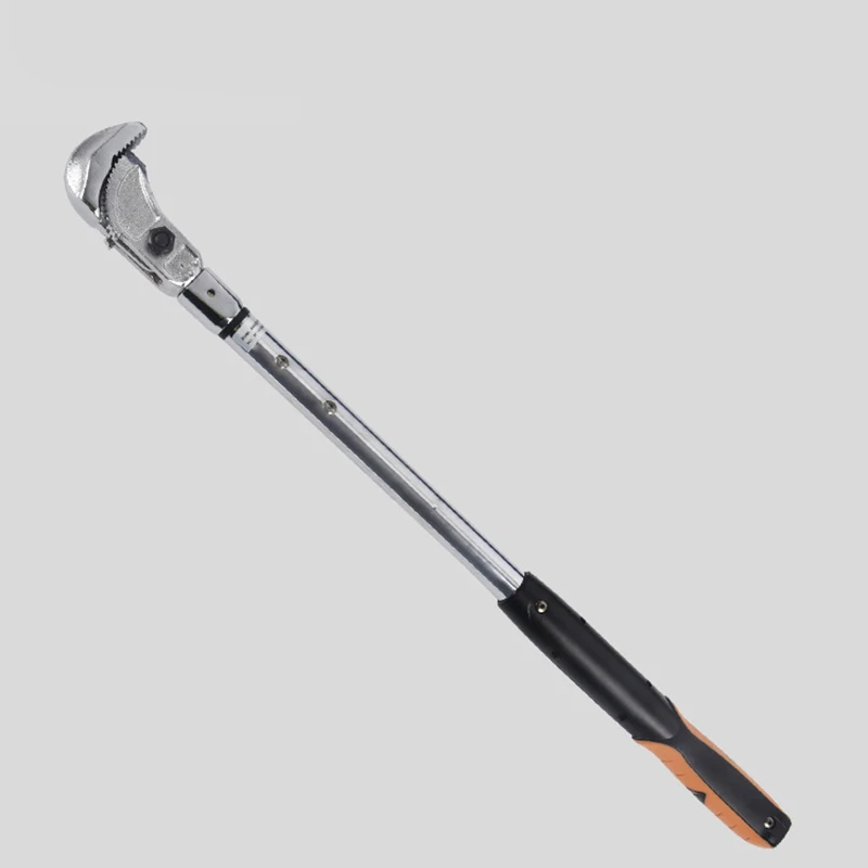 Llave dinamométrica de cabeza de barra de acero, llave de tubo, enchufe conectado directamente, herramienta de medición de construcción de edificios, rosca recta 410N.m