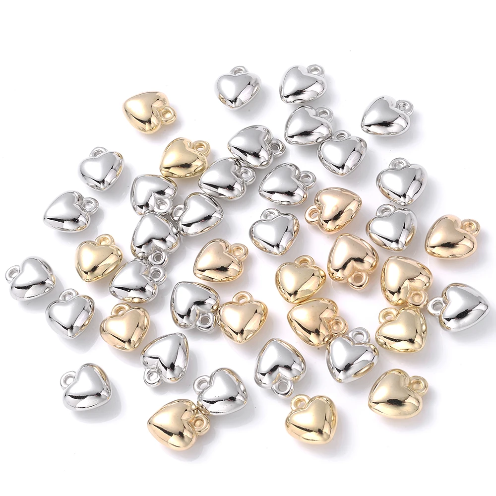 iYOE 50 stücke 6-18mm Gold Farbe Herz Charms CCB Kunststoff Spacer Perlen Für Die Herstellung Von Armband Ohrring halskette Anhänger DIY Schmuck – Detail 8