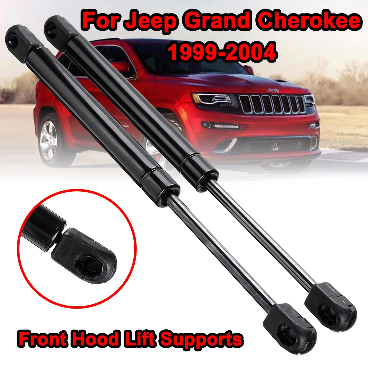 

1Pair Car Front Engine Hood Lift Supports Props Rod Arm Gas Springs Shocks Strut Bars For Jeep Grand Cherokee WJ WG 55136764AA